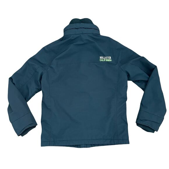 Hollister Unisex Navy Neon Green Winter Fall Jacket Coat Size S M Y2K Outdoor - Picture 2 of 8